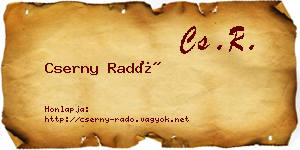 Cserny Radó névjegykártya